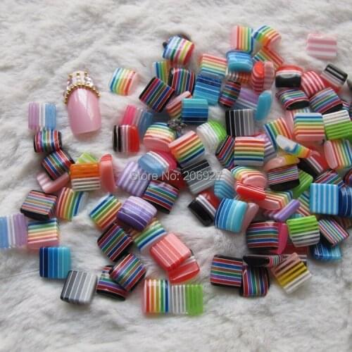 RC-144-mix 30pcs/bag Nail Resin Decoration 8mm Mix Square Candy Shape Cellphone Decorations