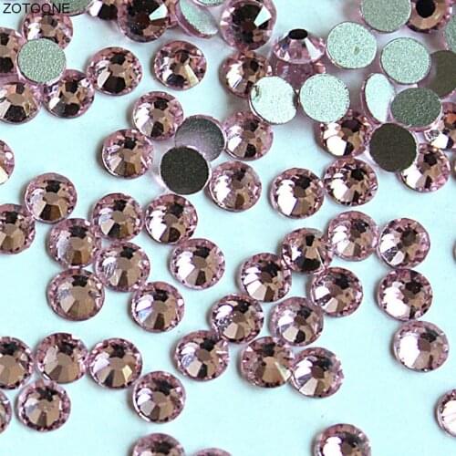 Pink Rhinestone SS3-SS12 Flat Back Glass Diamond for Nail Art Decorations Phone Shell Stick Drill Diy Jewelry Accessories G