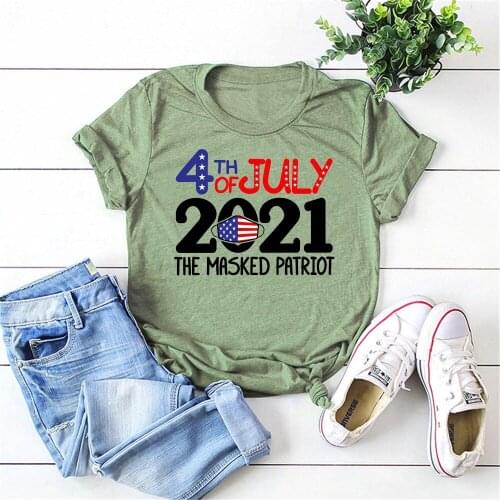 4th of July Shirt 2021 The Masked Patriot Shirt Funny Freedom Independence Day Shirts Patriotic Family Tops Quarantine Tees