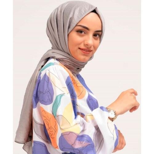 Salland Silky Sensual Silver Gray Shawl Comfortable Product Fashion Flexible and Breathable Comfy Fabric Quality Robust Original Does No Ironing Easy Use 1.Quality Shawl Cotton Stylish Designs Casual Hijab 3526