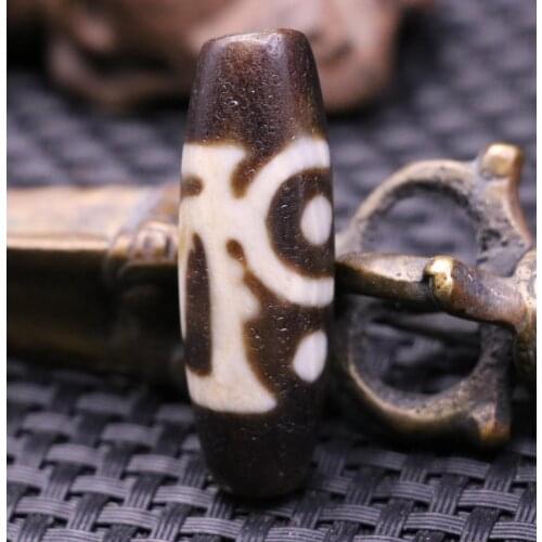 Treasure Magic LKbrother Unique Magic Power Tibetan Old Red Agate Tiger Tooth Longevity dZi Bead Totem 2A