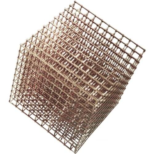 Living room entrance metal decoration sales office lobby large geometric sculpture hotel lobby light luxury installation art