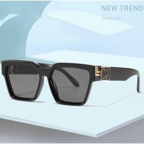 2021 sunglasses women vintage retro flat top Shadow oversized square sunglasses luxury brand large shades sun glasses