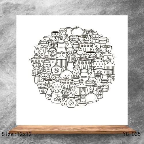 ZhuoAng Tea set Clear Stamps/Silicone Transparent Seals for DIY scrapbooking photo album Clear Stamps