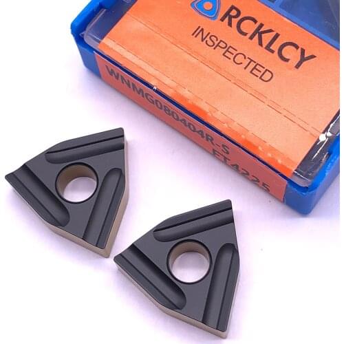 10pcs RCKLCY Lathe Tools High Quality WNMG080404 R-S FT4225 Carbide Metal External Turning Tool CVD Coat CNC Cutting for steel