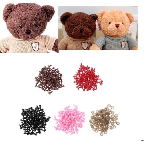 100Pcs Plastic Safety Triangle Velvet Noses For Animal Puppet Teddy Bear Doll