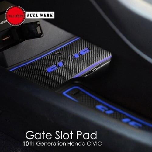 16pcs/set Silica Gel Car Door Groove Mat for Honda 10th Generation Civic Anti Slip Cup Mat Pad Protector Interior Accessories
