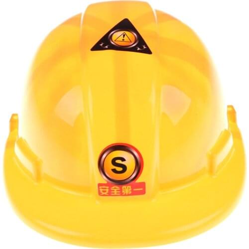 20.5 * 7 * 9cm New Yellow Simulation Safety Helmet Pretend Role Play Hat Toy Construction Funny Gadgets Creative Kids Children