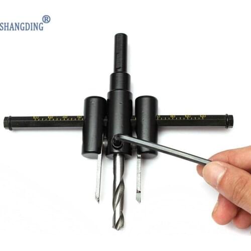 30mm-120mm Adjust Wood Circle Hole Saw Cutter Tool Kit Set Cordless Drill Bit