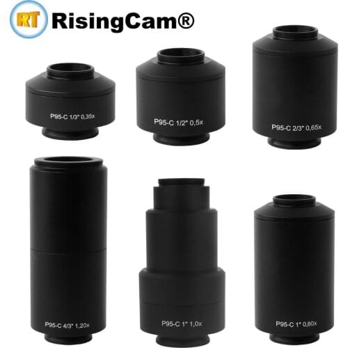 P95 microscope C mount adapter 0.35x 0.5x 0.65x 0.8x 1x 1.2x 1.5x camera C mount adapter compatible for Zeiss microscope