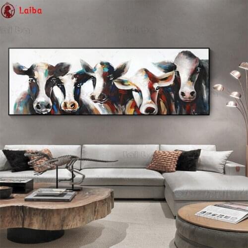 Diamond Embroidery Abstract art, colorful cow 5D DIY Diamond Painting Diamond Mosaic needlework living room decor