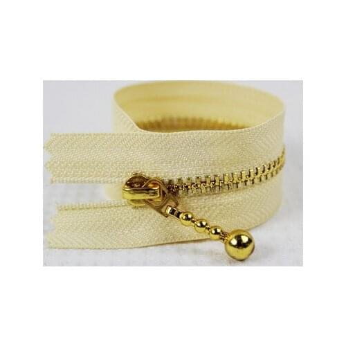 Free shipping 10pcs/lot 15cm beige yellow 3# gold teeth zipper droplets zipper head copper zipper wallet zipper