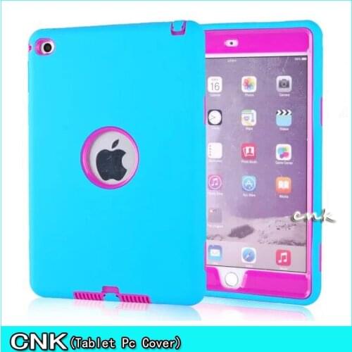 Case For iPad mini 4 A1538/A1550 7.9 inch Retina Cases Kids Safe Shockproof Heavy Duty Soft Silicone Hard PC Full Case Covers