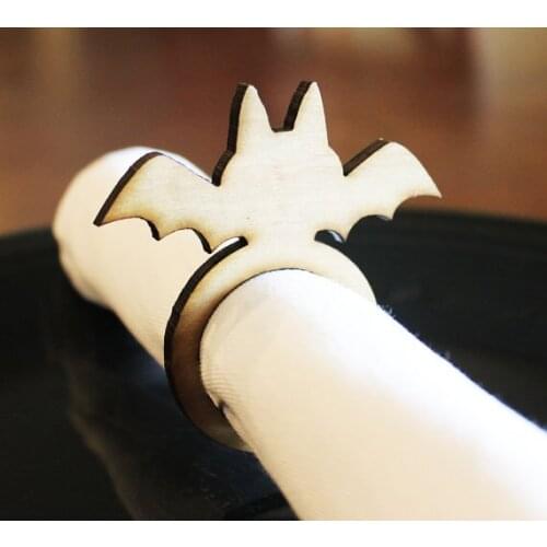 Bat Wood Napkin Rings, Halloween, Halloween Wedding, Laser Cut Set