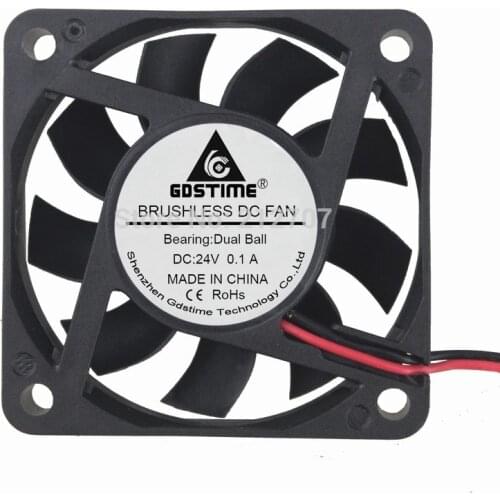 Gdstime 60x60x15mm DC 24V 2-Pin Ball Bearing 60mm Cooler Brushless PC CPU Case Cooling Fan 6015