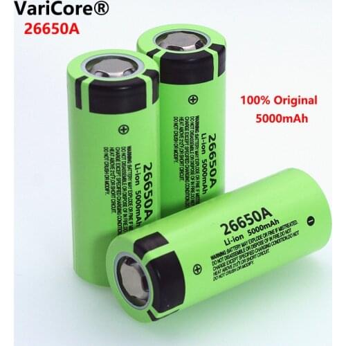 VariCore 26650A Li-ion Battery 3.7V 5000mA Rechargeable batteries Discharger 20A Power battery for flashlight E-tools battery