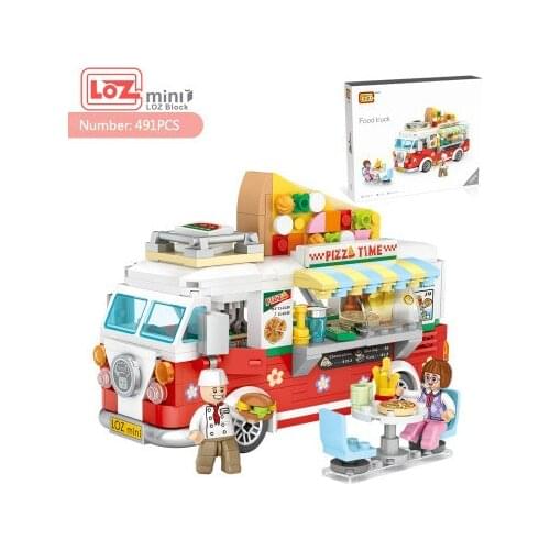 LOZ Mini Blocks City Series Street view 491pcs+ FOOD truck fruit/icecream shop learning Assemble Toys 1739
