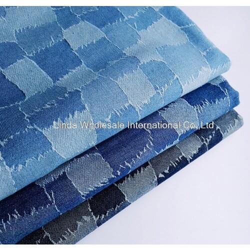 Ｆashion polyester cotton Jacquard Jeans fabric,Patchwork cloth,sewing accessories,fabric by the yard