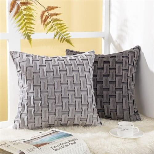 Premium Cushion Covers for Living Room Throw Pillow Covers Pillowcases Car Seat Sofa Sofa Home Decor Luxury Velvet 45x45 Grey