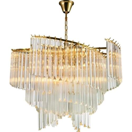Nordic Modern Luxury Chandeliers Creative Spiral Crystal Glass Suspension Lamp Golden Villa Lobby Restaurant Lighting Decoration