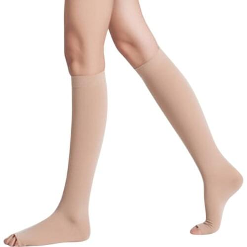 Unisex Medical Calf Support Socks Graduated Compression Burn Fat Toe Knee High Compression Socks M/L/XXL
