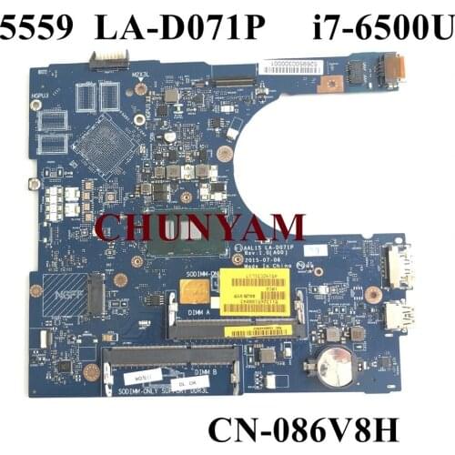 NEW LA-D071P i7-6500U FOR Dell Inspiron 5459 5559 5759 Laptop Notebook Motherboard CN-086V8H 86V8H Mainboard 100% Tested