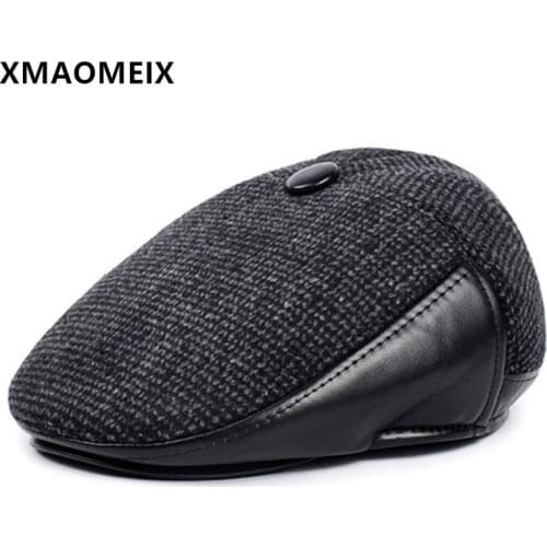 XMAOMEIX New Winter Mens Warm Hat Thick Fluff Berets Thermal Earmuffs Caps For Adult Men Simple fashion Dads Hats Snapback Cap