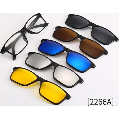 Glasses Polarized UV400 Anti Reflective 5 pcs Magnetic Clip On Unisex Sunglasses