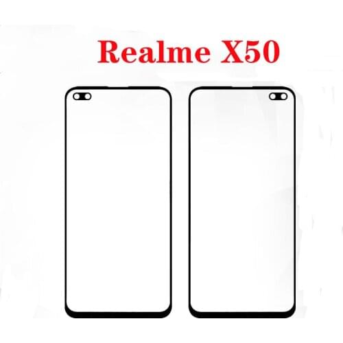 Original For Realme X50 Front Outer Glass Top Lens Screen Panel Replacement