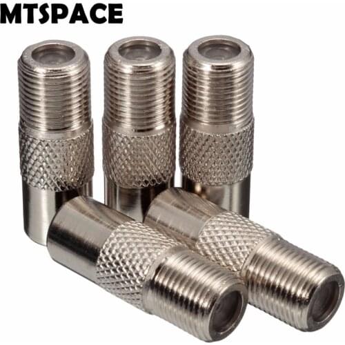 MTSPACE 5pcs/Set Aluminium Alloy F type Socket to Coax RF IEC Aerial Plug Male Adapter Twist On Connector