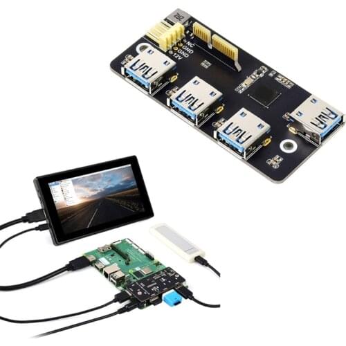 PCI-E to USB 3.2 Expansion Board for Raspberry Pi CM4 IO Board Gen1 Ports PCIe Adapter Support Power from PCIe 12V
