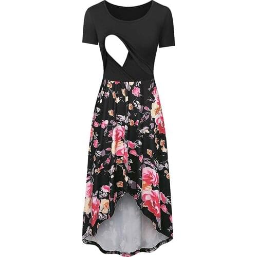 Pregnancy Dress Women Maternity Clothes Printed Maternity Home Wear Breastfeeding Dress Casual Floral Nursing Clothes Vestidos