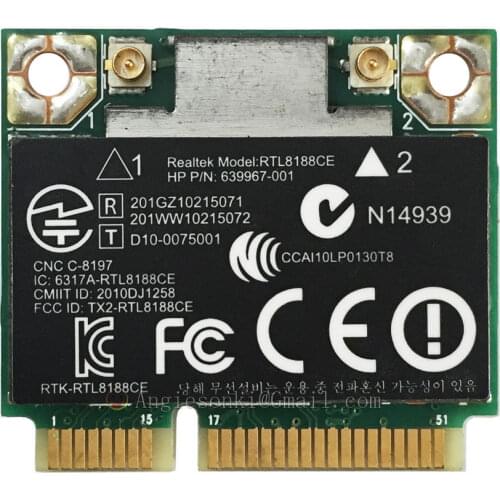 RTL8188CE Wireless Half-Height Mini PCI-E 150Mbps 2.4G Realtek WIFI WLAN Card SPS 640926-001 For 4431S 4436S 4430S 4230S
