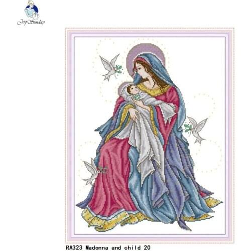 Needlework,DIY Hand Cross stitch,Sets For Embroidery kits,Precise Printed Madonna and child Patterns Counted Cross-Stitching