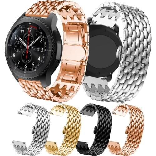 Luxury Stainless Steel Watchband Replacement Strap For Samsung Galaxy Watch 46mm for samsung s3 Classic / Frontier wrist strap