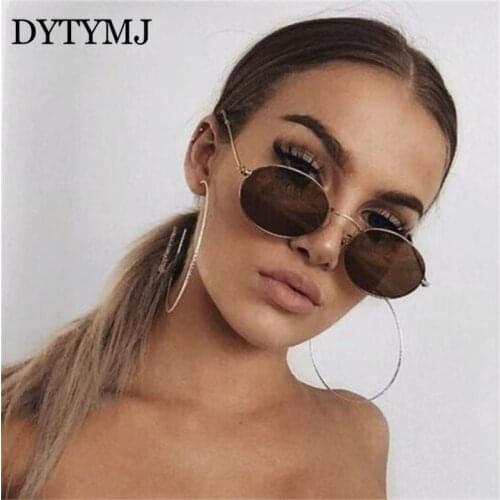 DYTYMJ New Arrival 2020 Womens Sunglasses Retro Oval Sunglasses Women Brand Designer Eyeglasses Vintage Luxury Female Shades