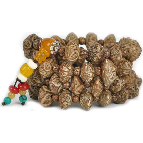 Tibetan Buddhism 54 Ghost Face Bodhi Prayer Beads Mala Necklace