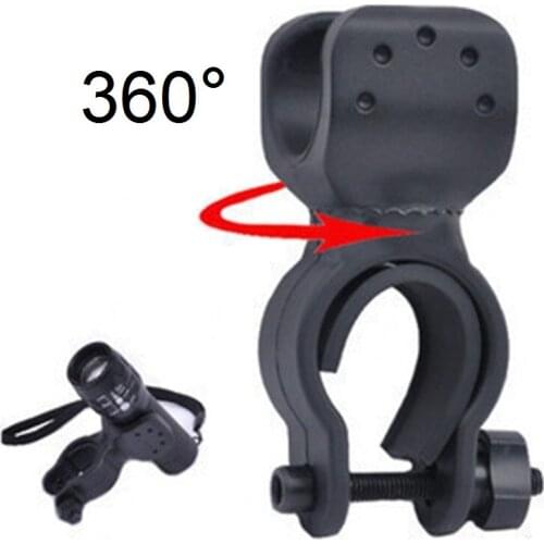 Universal Bike Accessories 360 Degree Rotation Bike Light Clip LED Flashlight Mount Bracket Holder Bicycle Front Light Clip