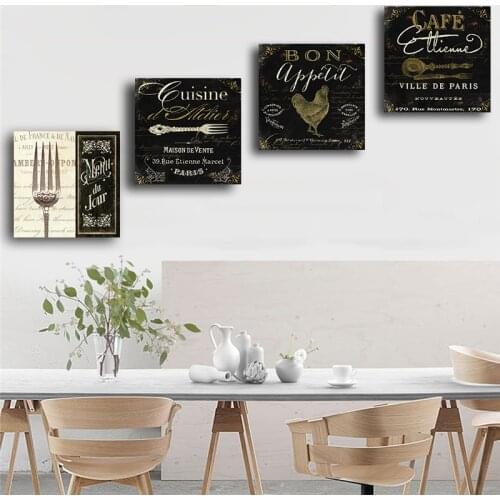 Vintage Bars Forks Cafe Posters and Prints Nordic Canvas Painting Scandinavian Wall Pictures for Living Room Kitchen Home Decor