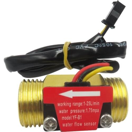 YF-B1 Water Flow Sensor G1/2 Pulse Hall Flow Meter 1-25L/Min
