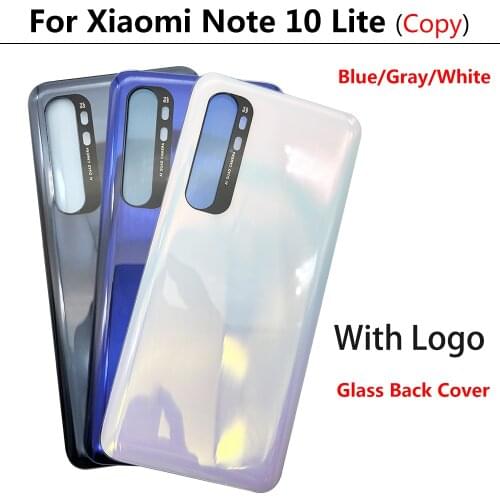 NEW Back Battery Glass Cover For Xiaomi Mi Note 10 Lite Battery Cover Rear Housing Replacement Rear Glass