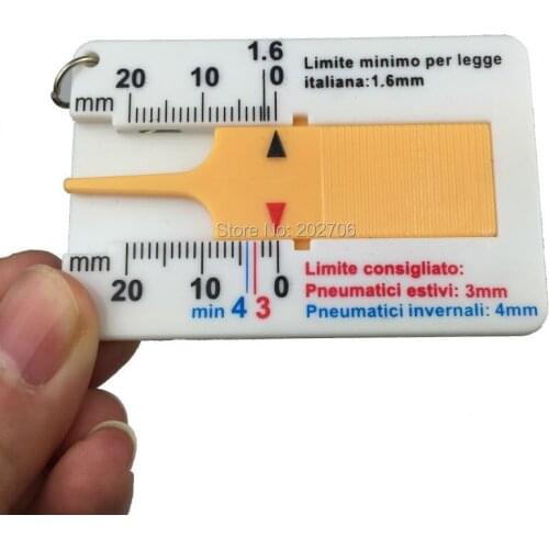 Factory outlet 0-20mm Tire thread gauge plastic tire gauge tire depth gauge 50pcs/lot