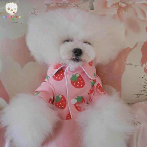 Dog Vest Pajamas Pet Pajamas For Dogs Print Dog Clothes Yorkies Teddy chihuahua Sleepwear Cat Costume 100% Shirt Coat Pink Black