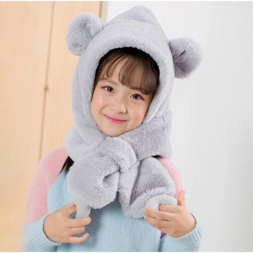 Baby Girls Winter Hat Boys Warm Scarf Hat Kids Thick Earflap Hood Cap with Ear