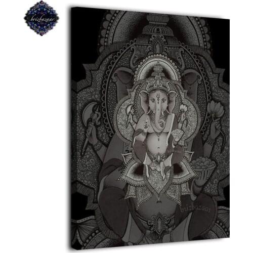1 panel printed painting abstract Hindu God Ganesha Elephant by brizbazzar wall pictures for living room posters and prints art