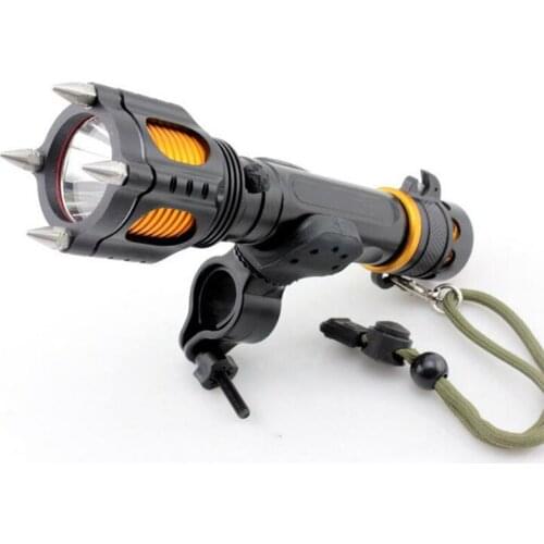 10psc/lot Self Defense 2 Switch 5 Modes 2000Lumen Audible Alarm Tactical T6 LED Torch Flashlight With Attack Head