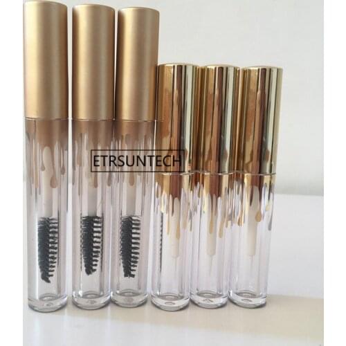 100pcs 2.5ml 3.5ml Cosmetic Clear Mascara Tube with Gold Cap, DIY Empty Beauty Makeup Eyeliner Refillable Containers F3456