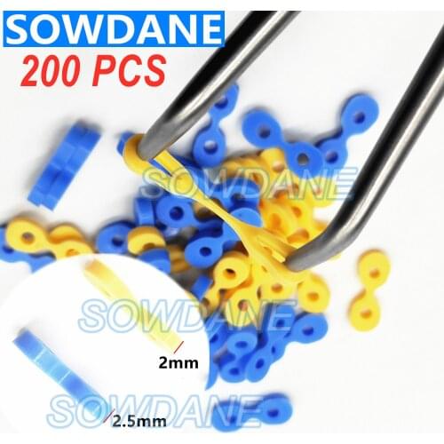 200 pcs Dental Autoclavable Elastic Rubber Fixing Wedges Tooth Seperator Dental Wedge Matrix Matrices 40 Pcs/box