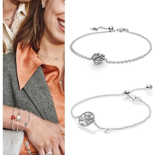 2021 New S925 Silver Rose Gold Love Pink Bracelet Valentines Day Fashion Original Jewelry Gift