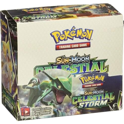324 Cards Pokemon TCG: Sun & Moon Celestial Storm 36-Pack Booster Box Trading Card Game Kids Collection Toys